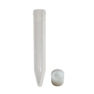 Tubo polipropileno 10 mL fondo conico 16 mm + tapa a presion externa - 100 unidades