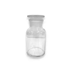Botella Boca Ancha de Vidrio Transparente 250 mL con Tapón de Vidrio Esmerilado