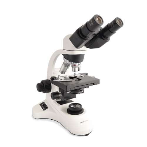 Microscopio Binocular 1000x con Platina Mecánica y 4 Objetivos (Alimentación Dual: Corriente Alterna y Baterías)