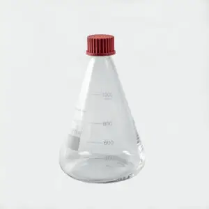 Matraz Erlenmeyer con tapa rosca - Borosilicato - 1 Litro