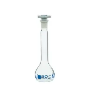 Matraz volumétrico o aforado 20 mL con tapón PE - Borosilicato  - Certif lote ISO 1042 EISCO