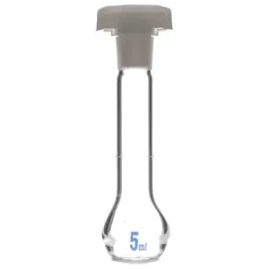 Matraz volumétrico o aforado 5 mL con tapón PE - Borosilicato  - Certif lote ISO 1042 EISCO